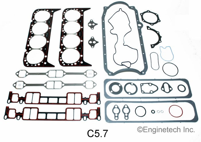 Enginetech C5.7 Full Gasket Set for GMC and Chevy Car and Truck Engines