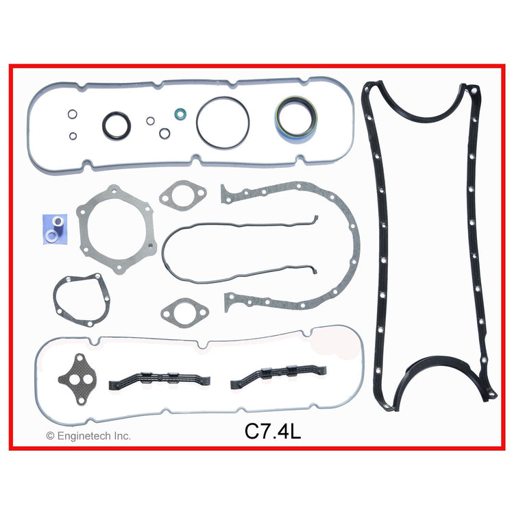 Enginetech C7.4L Engine Rebuilders Full Gasket Set for GMC and Chevy Trucks and Cars
