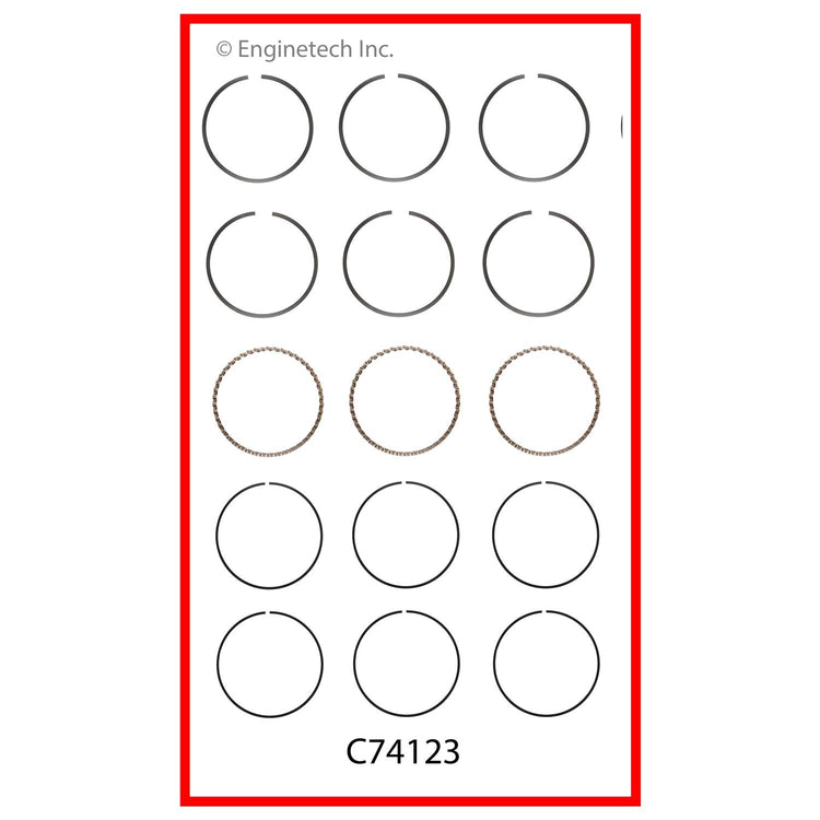 Enginetech C74123-.50 Engine Premium Piston Ring Complete Set for Chevrolet and Geo Metro