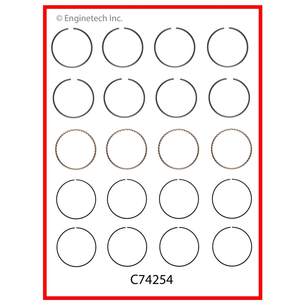 Enginetech C74254-.50 Engine Premium Piston Ring Complete Set for Suzuki Samurai