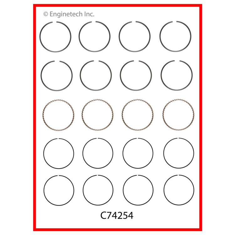 Enginetech C74254-.50 Engine Premium Piston Ring Complete Set for Suzuki Samurai