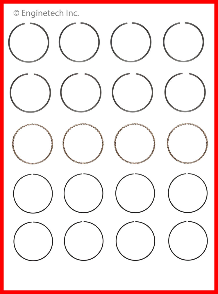 Enginetech C76014-STD Engine Premium Piston Ring Complete Set for Nissan Pulsar & Sentra