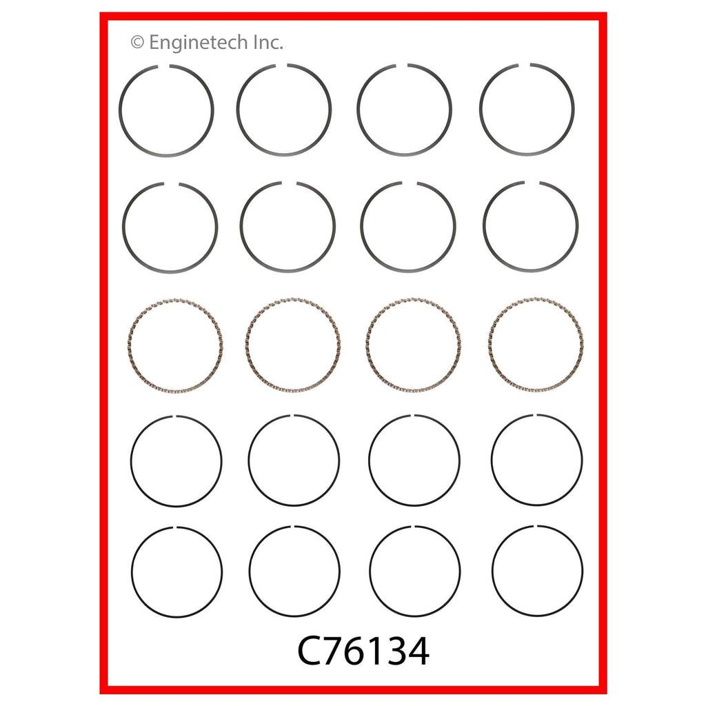 Enginetech C76134-STD Engine Premium Piston Ring Complete Set for Nissan Vehicles