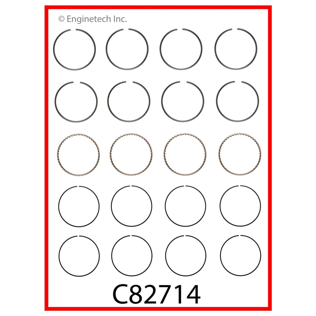Enginetech C82714-.50 Engine Premium Piston Ring Complete Set for Honda Accord 1986-1989