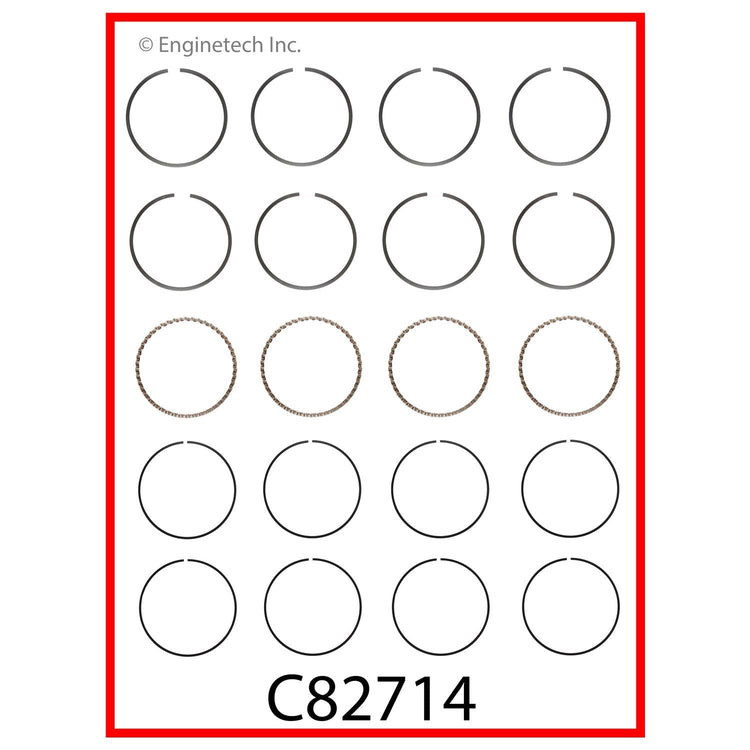 Enginetech C82714-STD Engine Premium Piston Ring Set for Honda Accord (1986-1989)