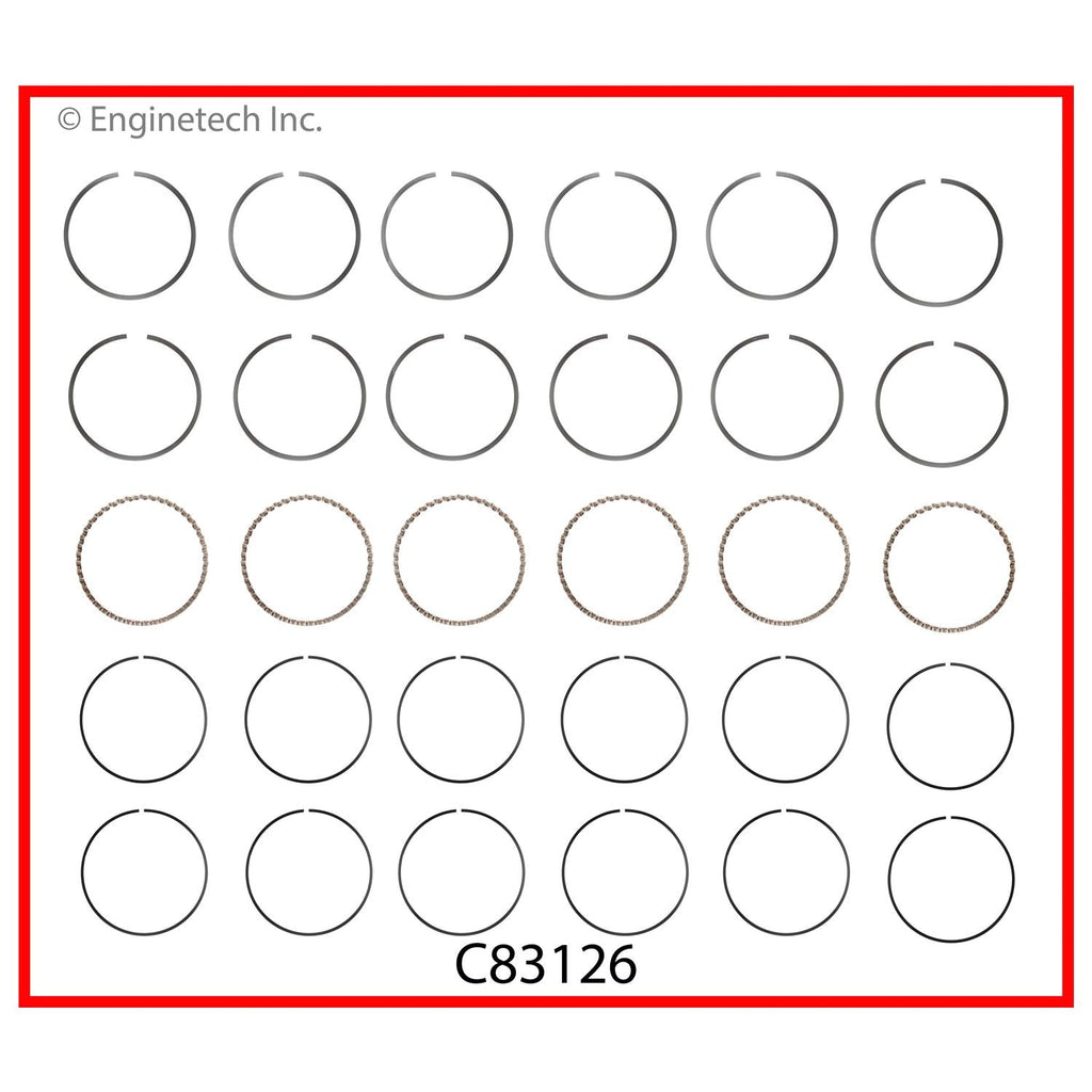 Enginetech C83126-STD Premium Piston Ring Set for Mazda Millenia (1995-2002)