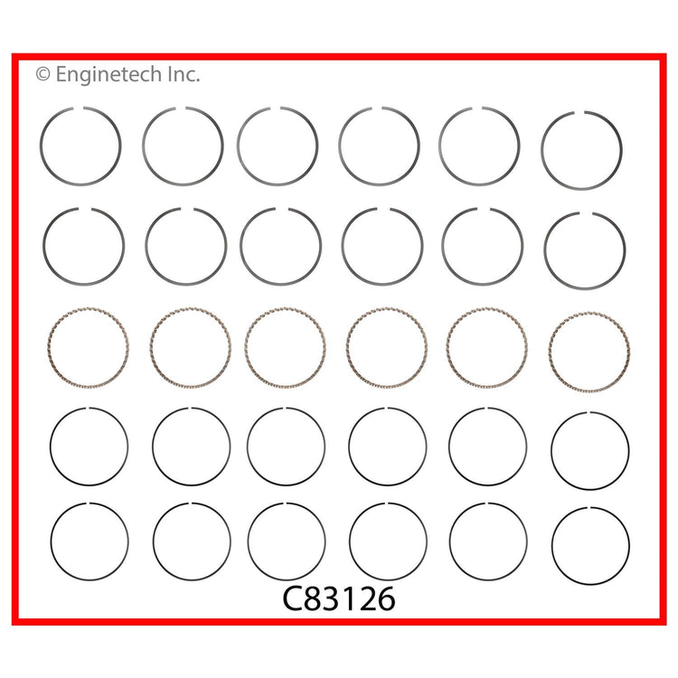 Enginetech C83126-STD Premium Piston Ring Set for Mazda Millenia (1995-2002)