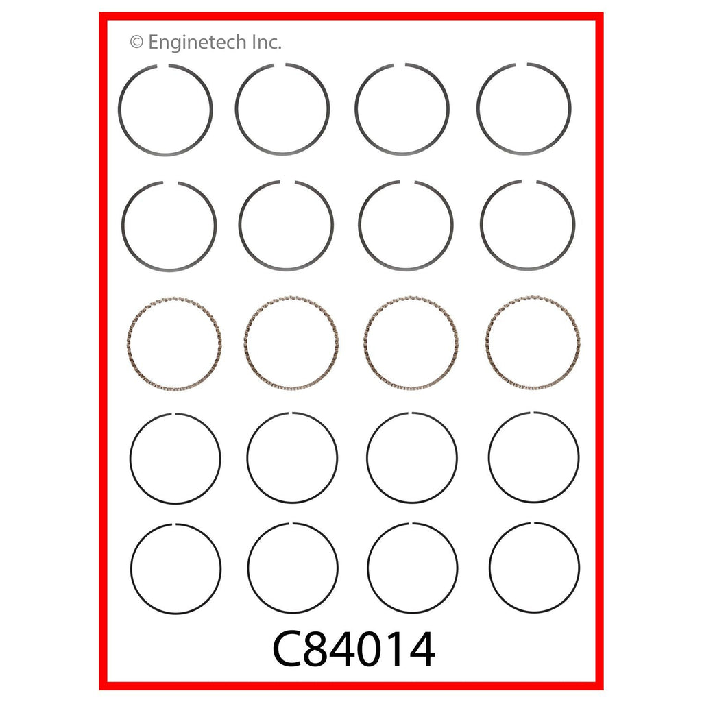 Enginetech C84014-STD Engine Premium Piston Ring Complete Set for Isuzu and Chevrolet LUV