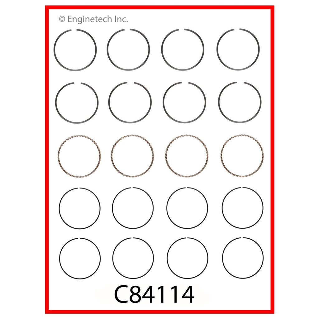Enginetech C84114-STD Engine Premium Piston Ring Set for Toyota Camry and Celica