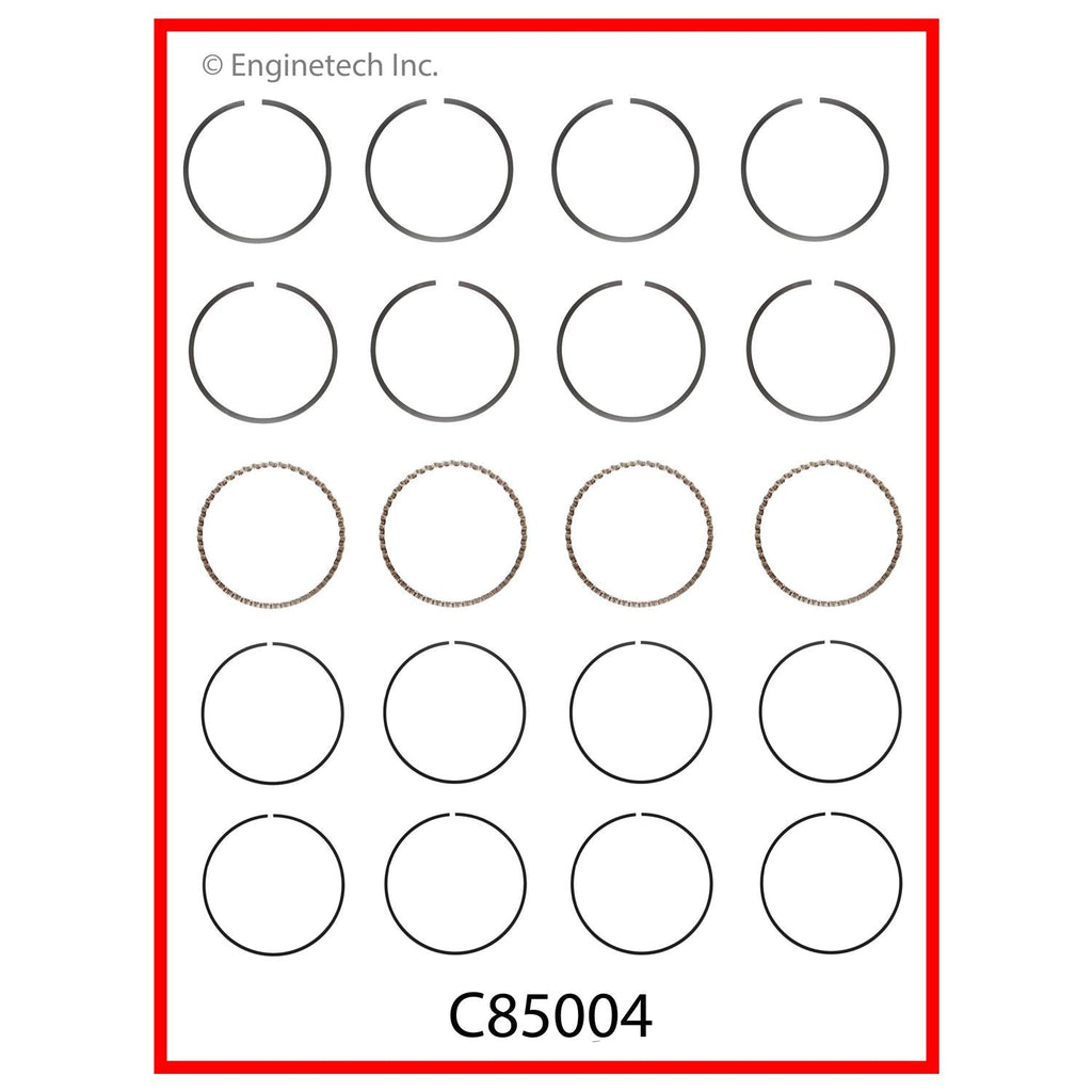 Enginetech C85004-.50 Engine Premium Piston Ring Complete Set for Honda, Acura, and Isuzu Vehicles