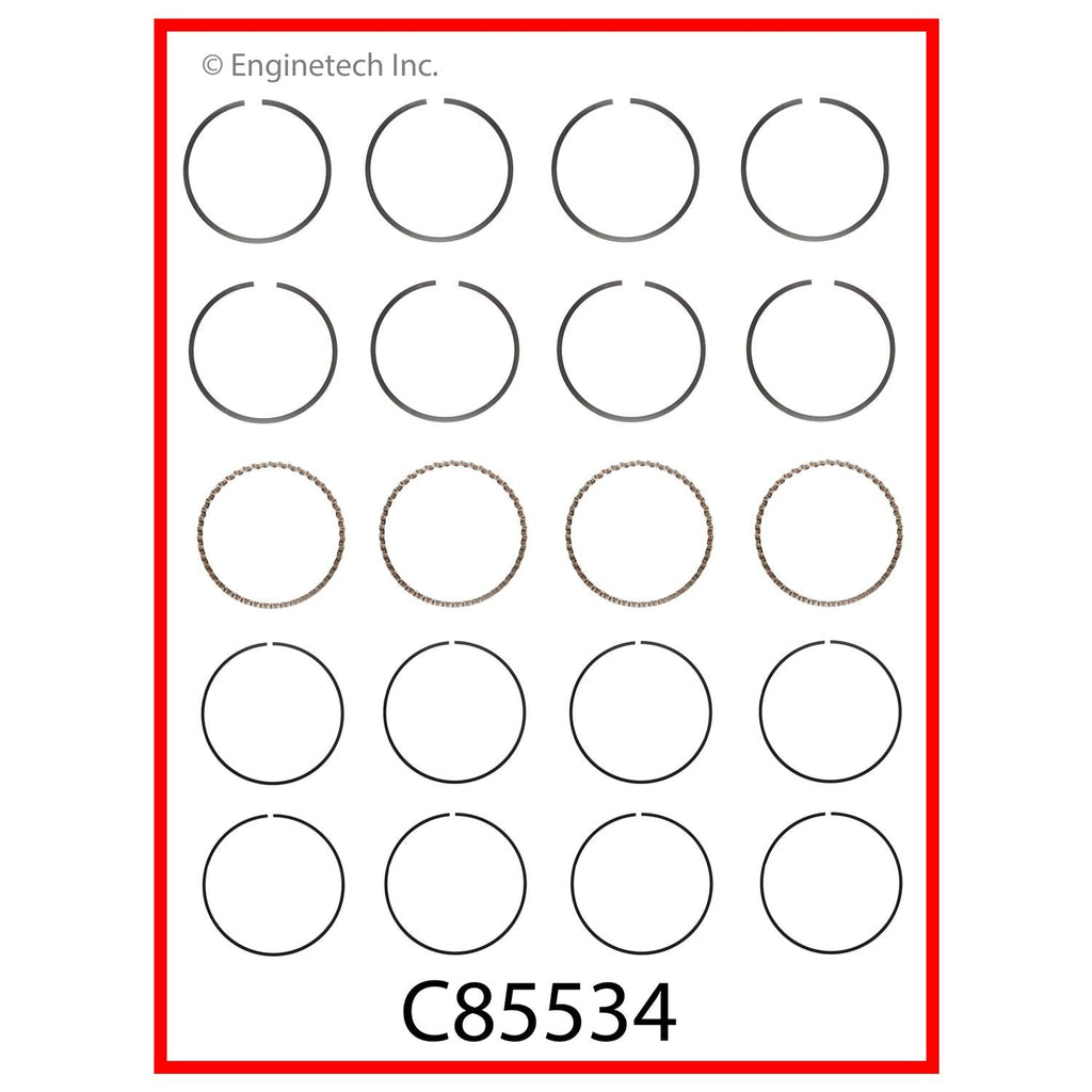 Enginetech C85534-.50 Engine Premium Piston Ring Complete Set for Dodge and Mitsubishi Vehicles