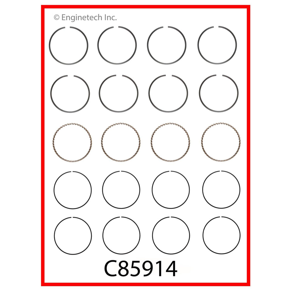Enginetech C85914-.75 Engine Premium Piston Ring Complete Set for Buick, Oldsmobile, Pontiac