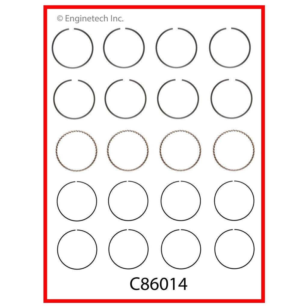 Enginetech C86014-STD Engine Premium Piston Ring Complete Set for Mazda 626 and B Series