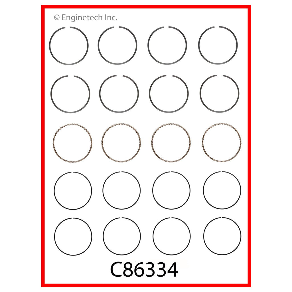 Enginetech C86334-.50 Engine Premium Piston Ring Complete Set for Toyota Celica and MR2