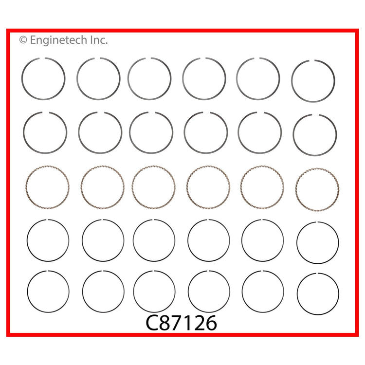 Enginetech C87126-STD Engine Premium Piston Ring Complete Set for Nissan and Infiniti Vehicles