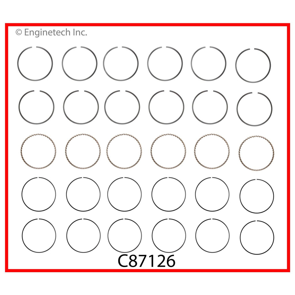 Enginetech C87126-.50 Engine Premium Piston Ring Complete Set for Nissan and Infiniti