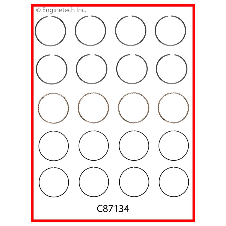 Enginetech C87134-.50 Engine Premium Piston Ring Complete Set for Isuzu Vehicles