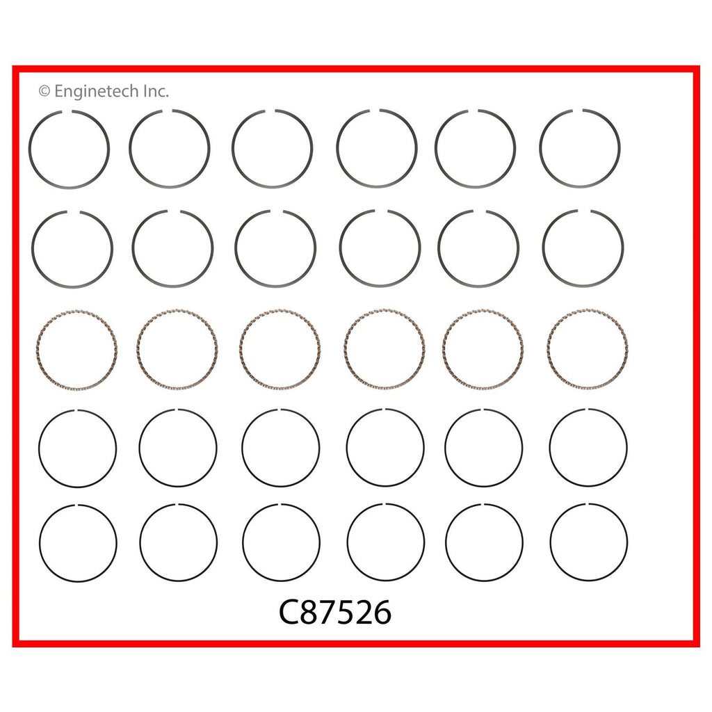 Enginetech C87526-STD Engine Premium Piston Ring Complete Set for Toyota and Lexus