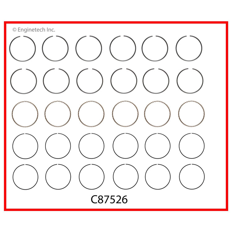 Enginetech C87526-.75 Engine Premium Piston Ring Complete Set for Lexus and Toyota Vehicles
