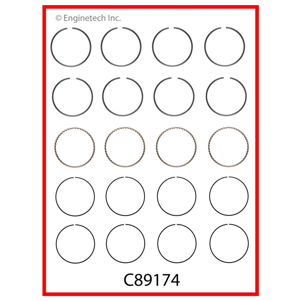 Enginetech C89174-.50 Engine Premium Piston Ring Set for Nissan 240SX and Altima