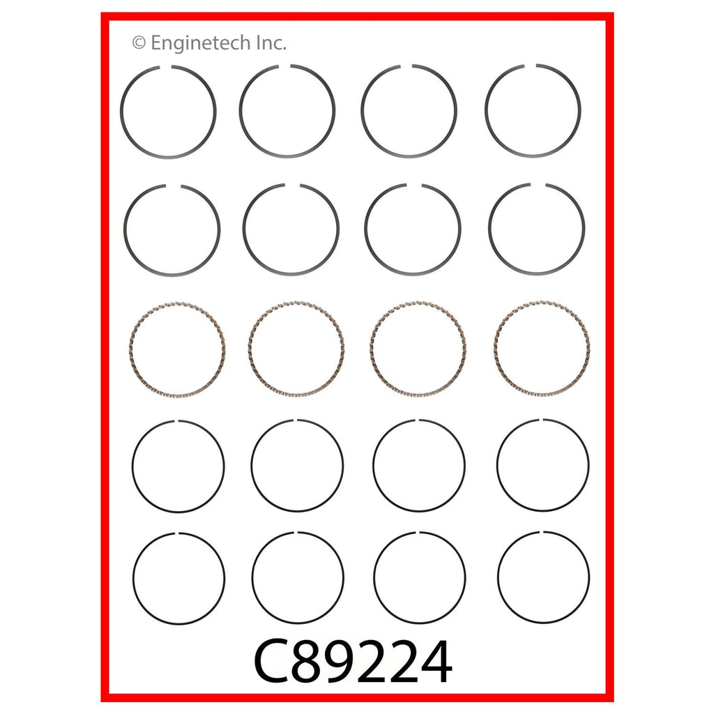 Enginetech C89224-STD Engine Premium Piston Ring Complete Set for Nissan 240SX