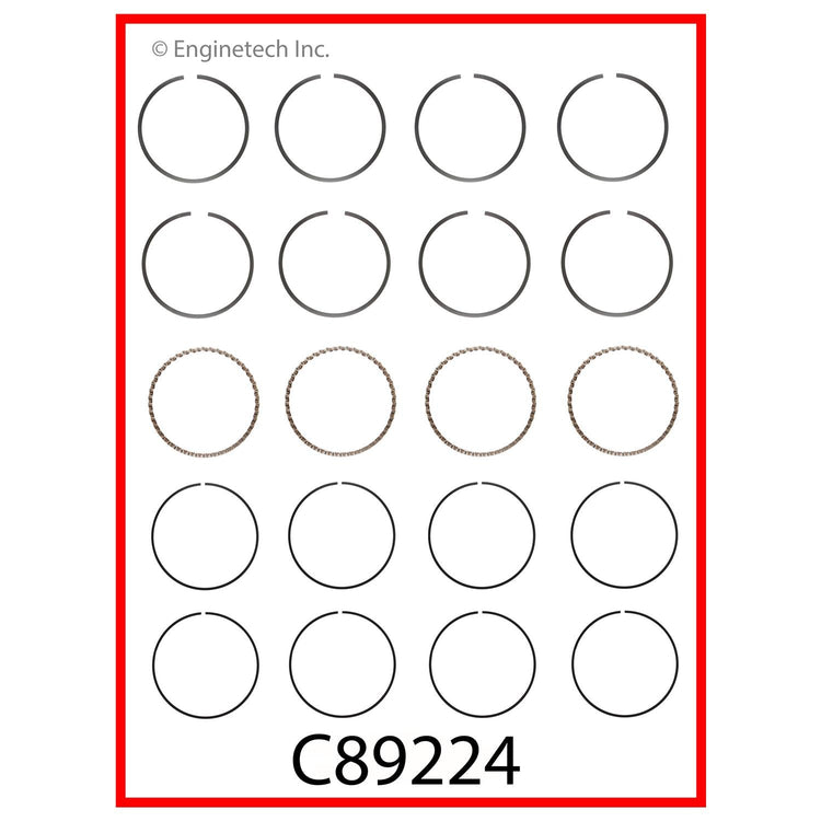 Enginetech C89224-STD Engine Premium Piston Ring Complete Set for Nissan 240SX
