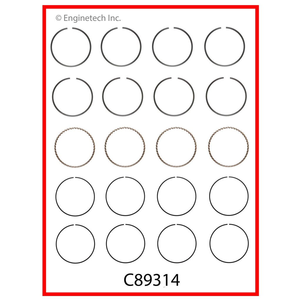 Enginetech C89314-.50 Engine Premium Piston Ring Complete Set for Isuzu Engines
