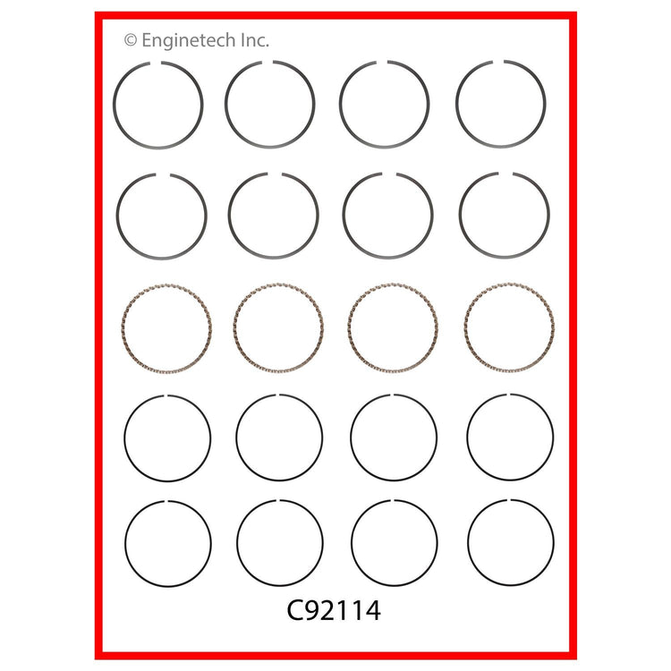 Enginetech C92114-.50 Engine Premium Piston Ring Complete Set for Mazda B2600 and MPV