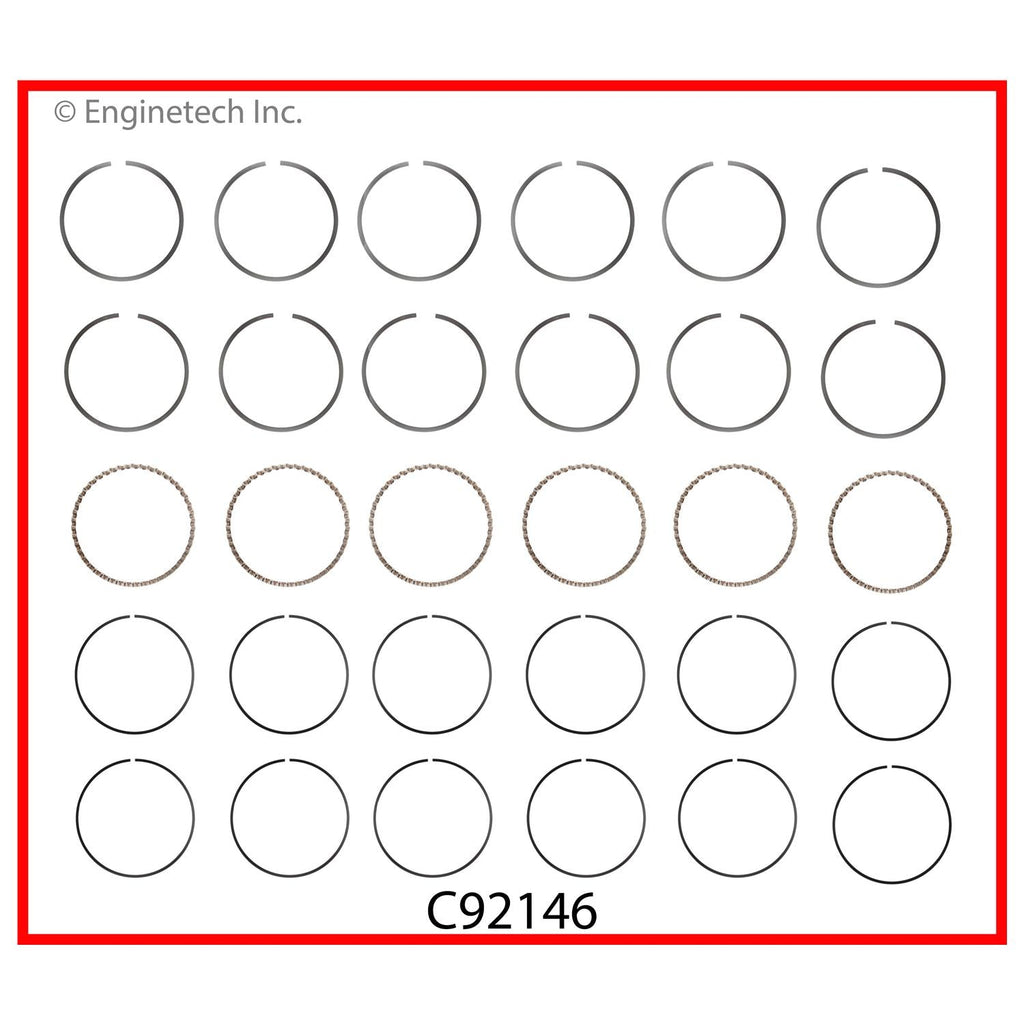 Enginetech C92146-.75 Engine Premium Piston Ring Complete Set for 2004-2005 GM Vehicles