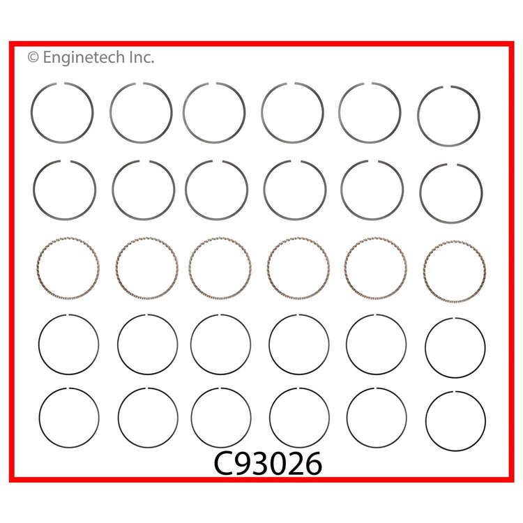 Enginetech C93026-040 Engine Premium Piston Ring Complete Set for Ford and Mercury Models