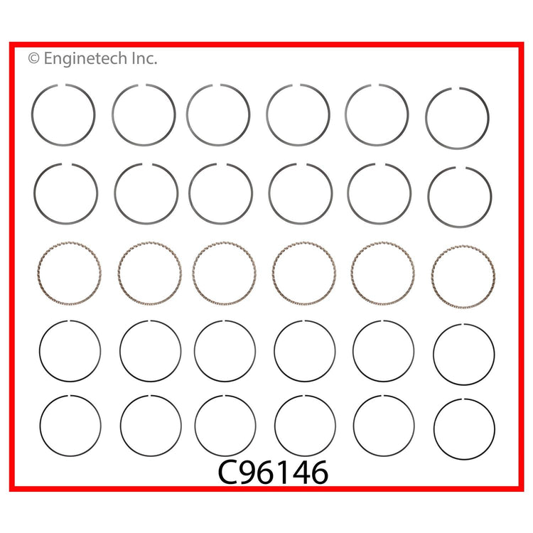 Enginetech C96146-.50 Engine Premium Piston Ring Complete Set for Buick Models