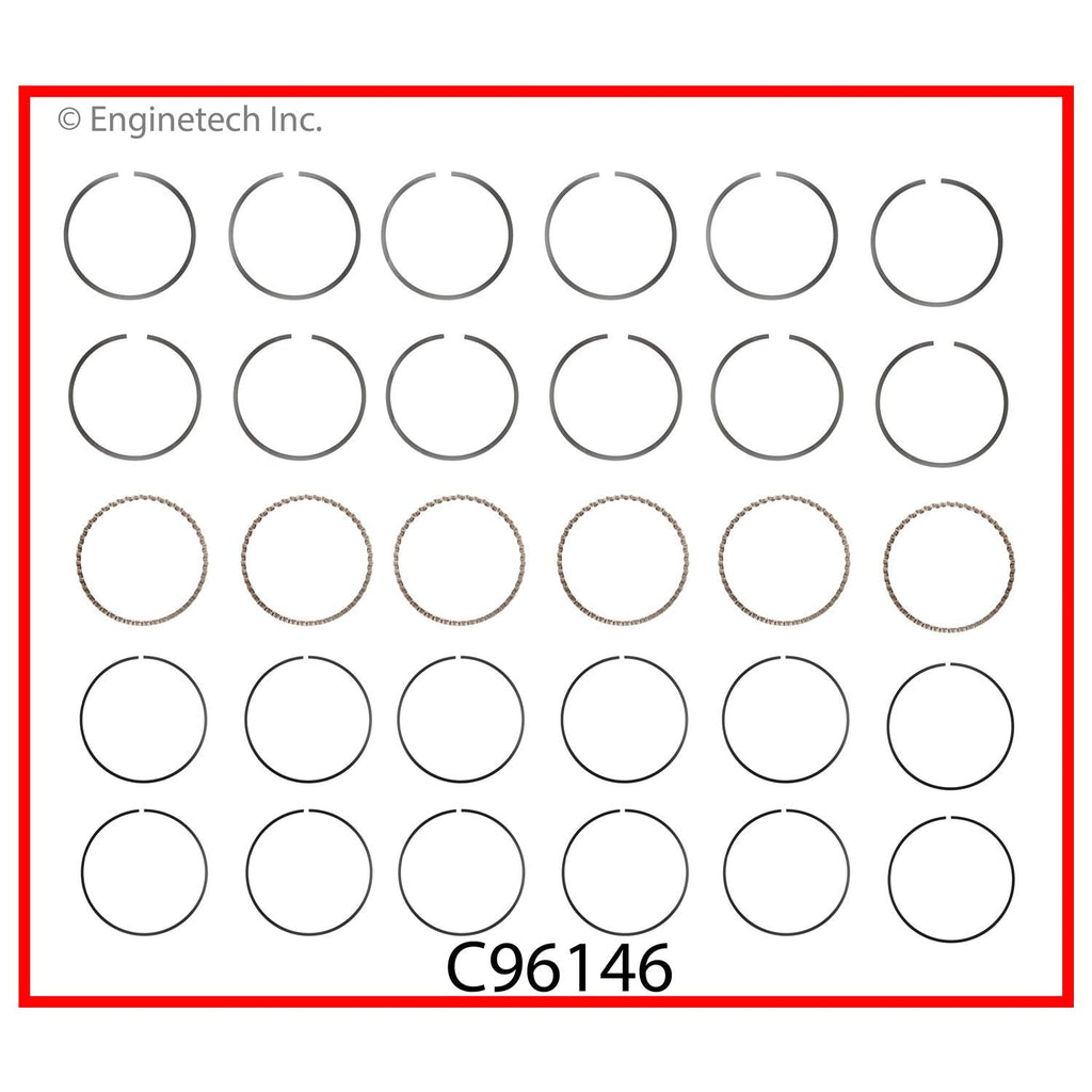 Enginetech C96146-.75 Engine Premium Piston Ring Complete Set for Buick Models