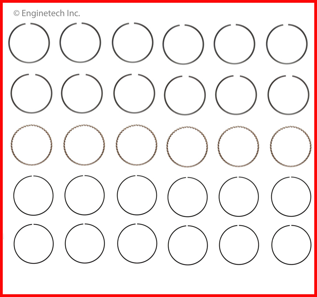Enginetech C99606-STD Engine Premium Piston Ring Complete Set for Chevrolet Silverado and GMC Sierra 1500