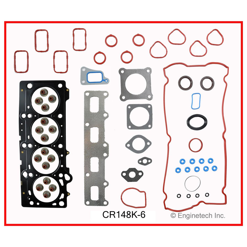 Enginetech Engine Full Gasket Set for Dodge and Chrysler PT Cruiser (Part CR148K-6)