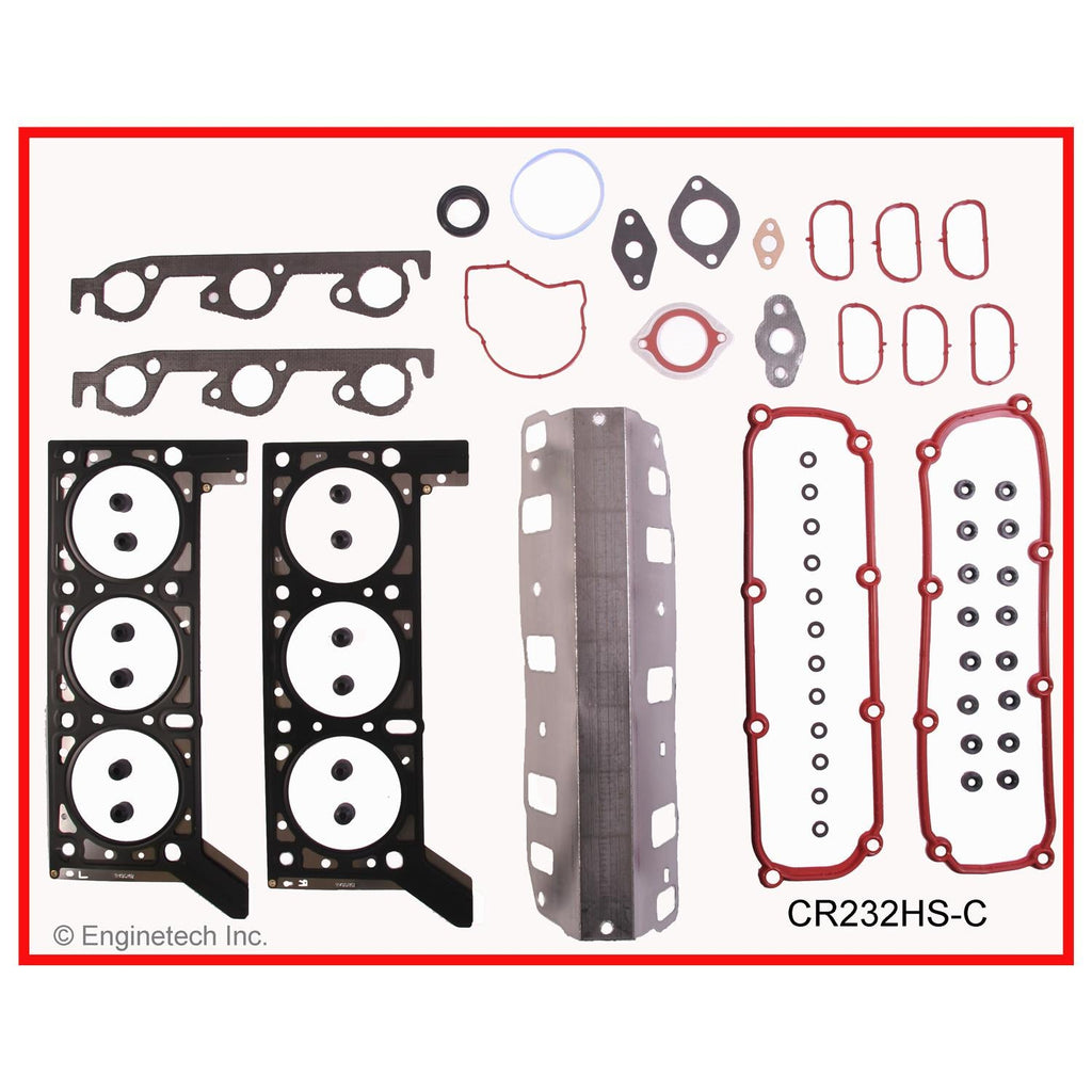 Enginetech CR232HS-CWB Engine Cylinder Head Gasket Set for GMC and Chevrolet Vehicles with Head Bolts