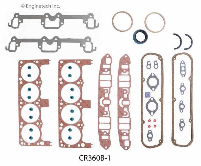 Enginetech Engine Full Gasket Set for Dodge and Chrysler Vehicles (Part CR360B-1)