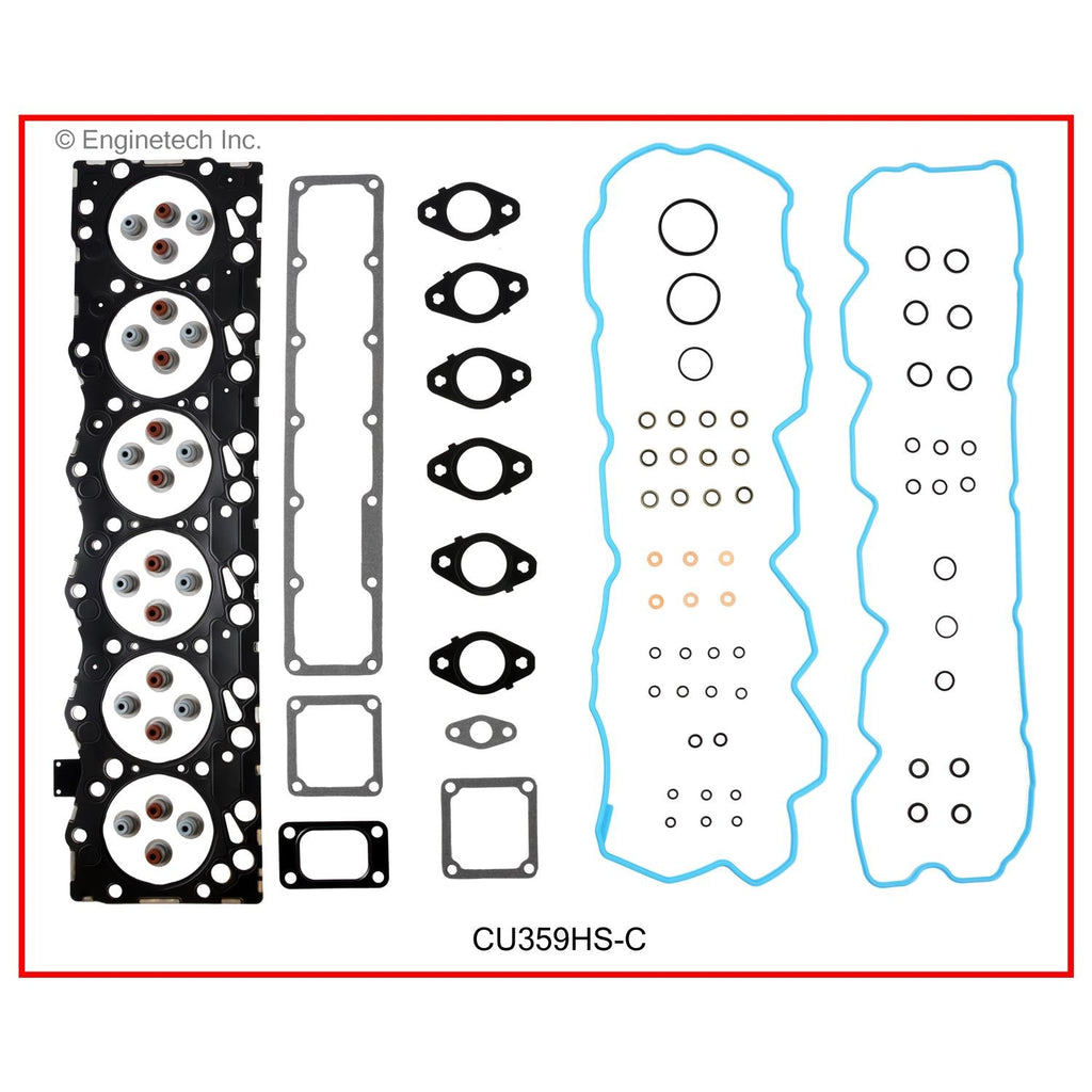 Enginetech CU359HS-CWB Engine Cylinder Head Gasket Set with Head Bolts for Dodge Ram Cummins Trucks
