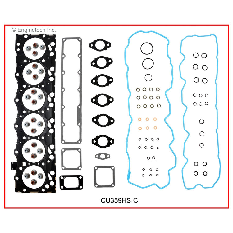 Enginetech CU359HS-CWB Engine Cylinder Head Gasket Set with Head Bolts for Dodge Ram Cummins Trucks