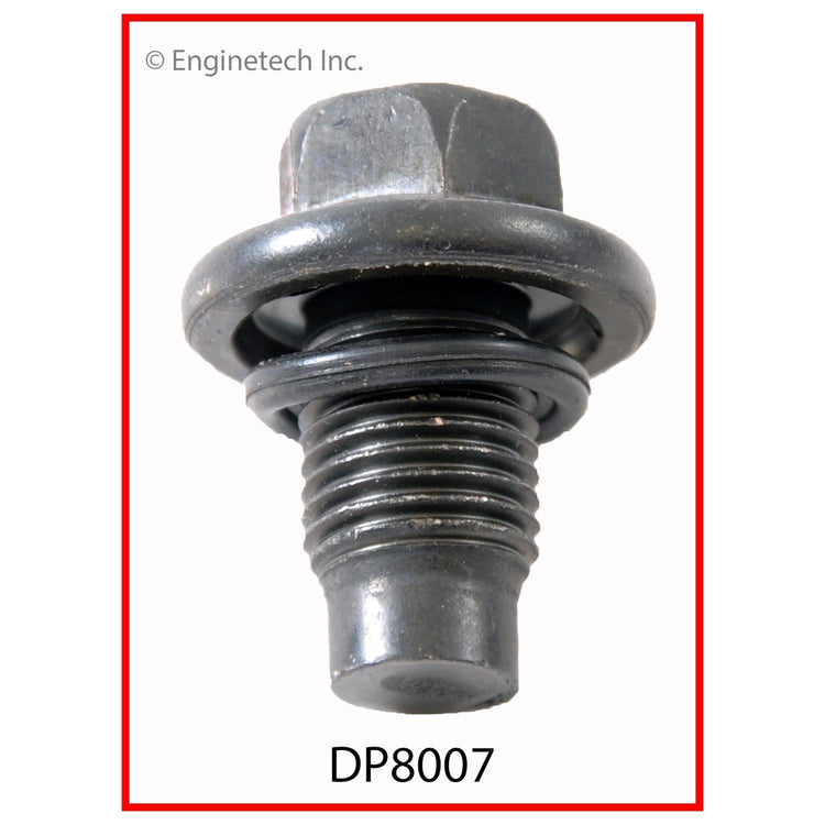 Enginetech DP8007 Engine Oil Pan Oil Drain Plug with Gasket - Carbon Steel Alloy