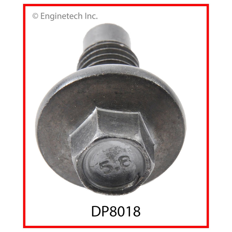 Enginetech Engine Oil Pan Oil Drain Plug Part Number DP8018 - High-Quality Carbon Steel Alloy Construction