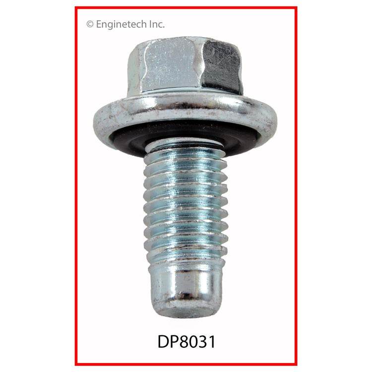 Enginetech DP8031 Engine Oil Pan Oil Drain Plug with Rubber Flange Gasket