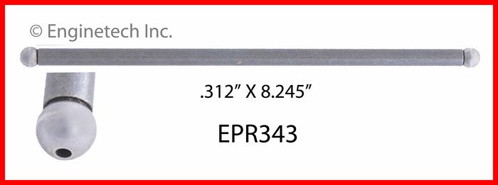 Enginetech EPR343 Engine Push Rod - 4 Pack for Buick Electra and LeSabre (1980-1985)