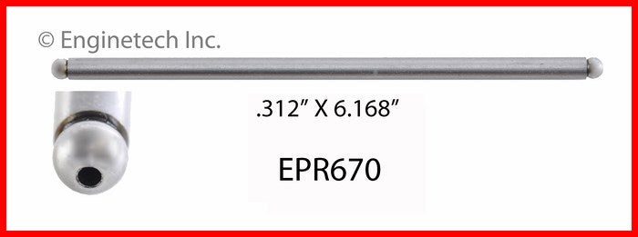Enginetech EPR670 Engine Push Rod 4 Pack for Saturn, Pontiac, Chevrolet, Buick Models