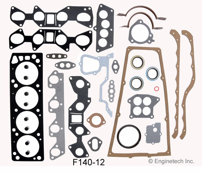 Enginetech F140-12 Engine Full Gasket Set for Ford Cars and Trucks