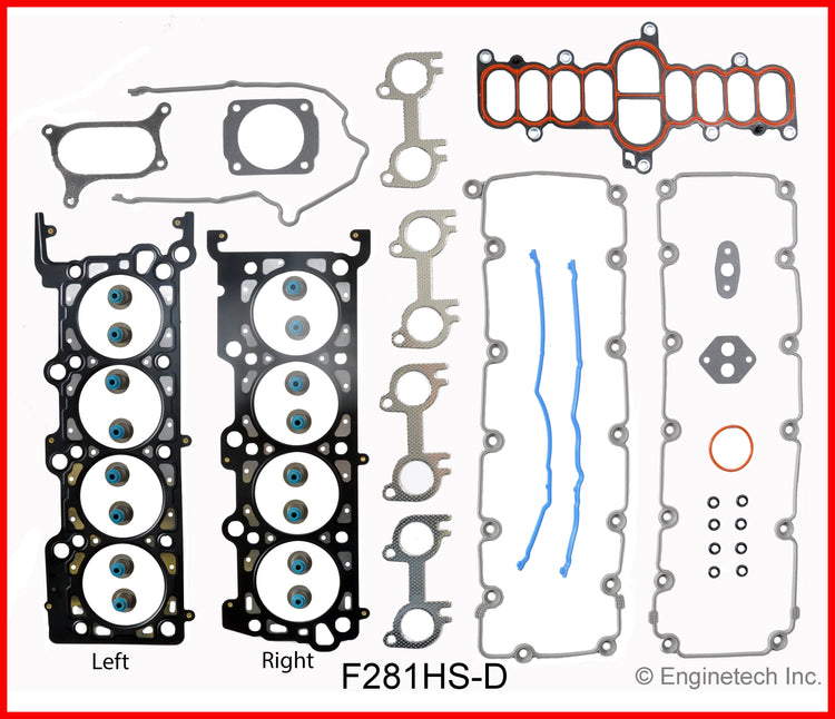 Enginetech F281HS-DWB Engine Cylinder Head Gasket Set for Ford Cars and Trucks