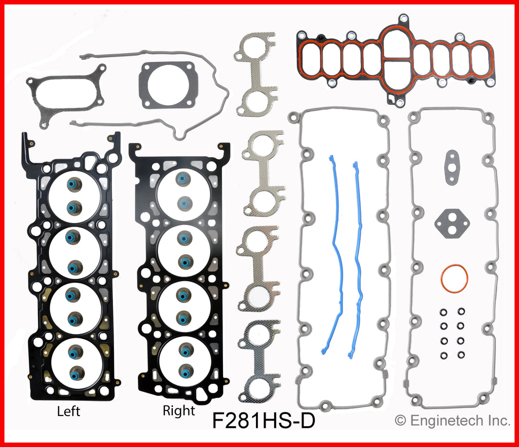 Enginetech F281HS-D Engine Cylinder Head Gasket Set for Ford E-150 and Expedition