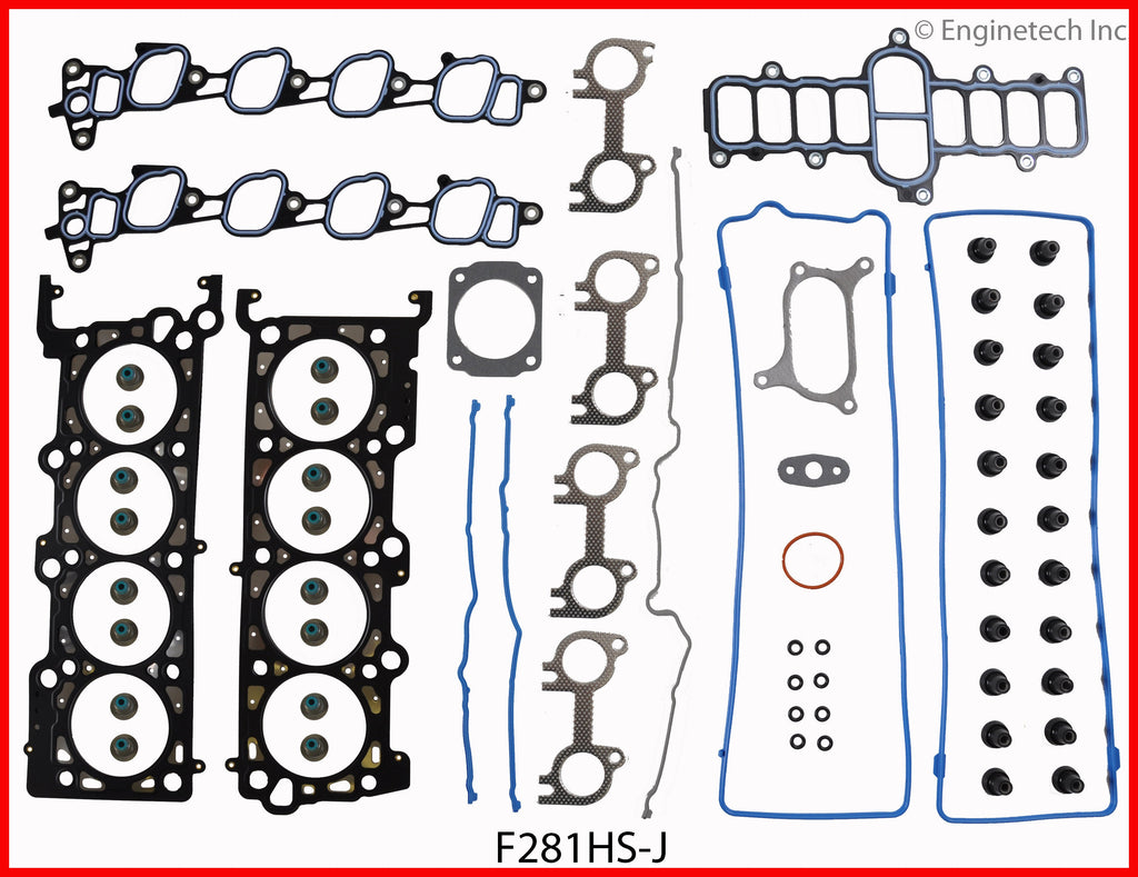 Enginetech F281HS-J Engine Cylinder Head Gasket Set for Ford Cars and Trucks