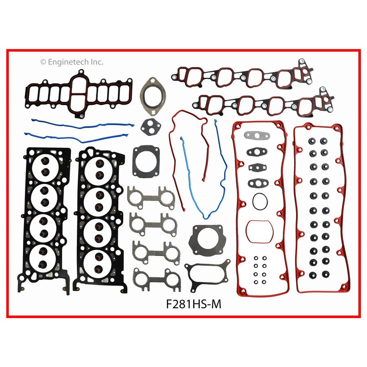Enginetech F281HS-MWB Engine Cylinder Head Gasket Set for Ford Cars and Trucks with Head Bolts