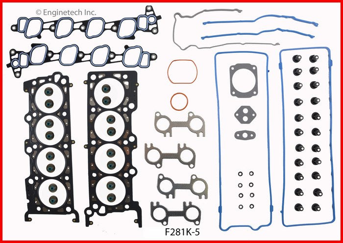 Enginetech F281K-5 Engine Full Gasket Set for Ford Car and Truck