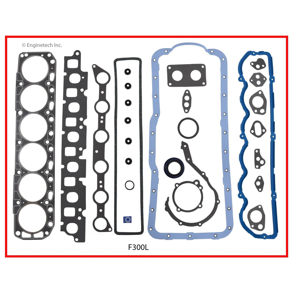 Enginetech F300L Rebuilders Engine Full Gasket Set for Ford Bronco and E-150 Econoline